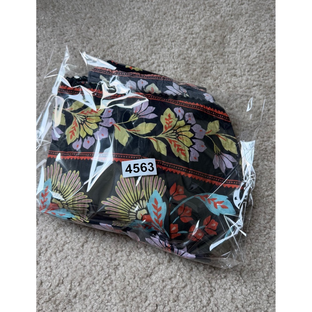 Farm Rio Blouse Top Short Sleeve Flowery Multicolor Medium - Picture 10 of 10